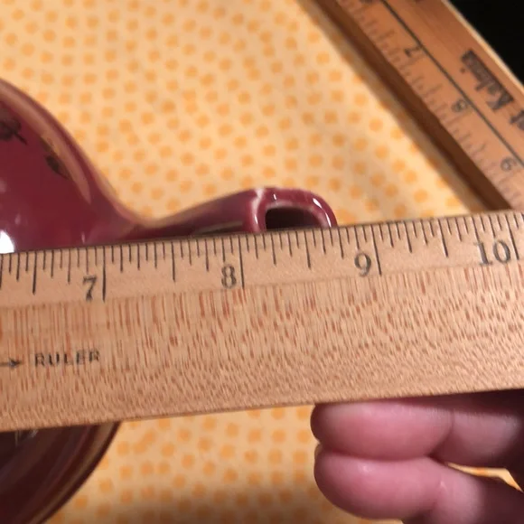 Vintage Hall burgundy and gold tea pot with hook lid - Picture 11 of 13